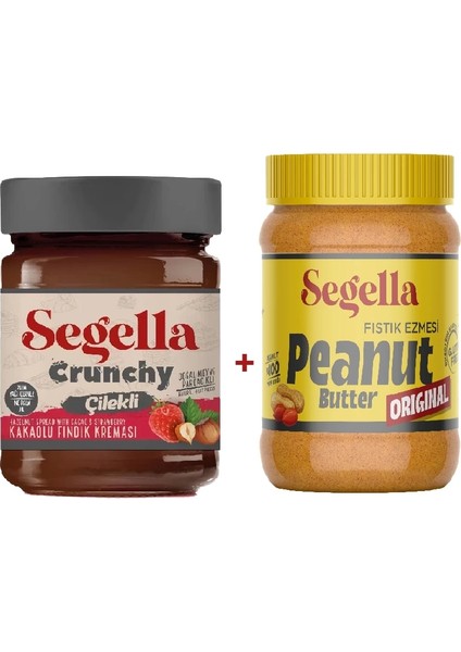 Çilekli Meyve Parçacıklı Kakaolu Fındık Kreması ve %100 Fıstık Ezmesi Original 350gr x 2ADET