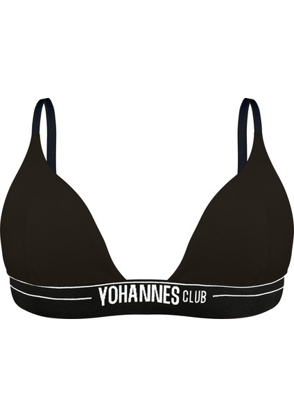 Yohannes Club, Kadın, Lastikli Üçgen Sütyen, Tekli, Siyah