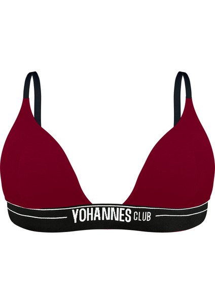 Yohannes Club, Kadın, Lastikli Üçgen Sütyen, Tekli, Bordo