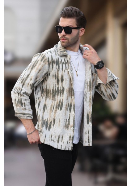 Beyaz Uzun Kollu Çizgili Oversize Gömlek MG2080 modelleri