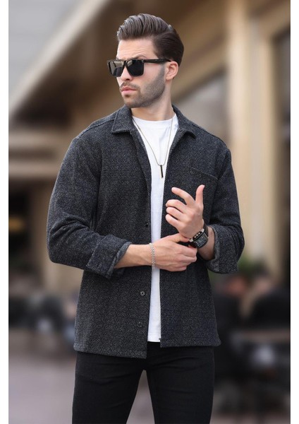 Siyah Desenli Tek Cep Erkek Polar Gömlek 6752 fiyatları