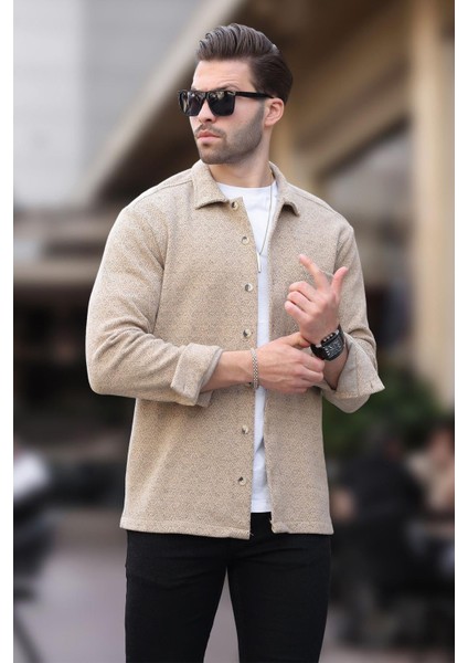 Camel Desenli Tek Cep Erkek Polar Gömlek 6752 fiyatları