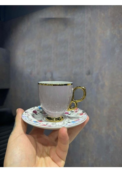 Flowers Porselen Kahve Fincan Takımı 6 Kişilik