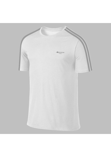Yeni Seri Erkek Beyaz Dri-Fit Kumaş Düz Kısa Kol Koşu Için Konforlu T-Shirt S-3xl
