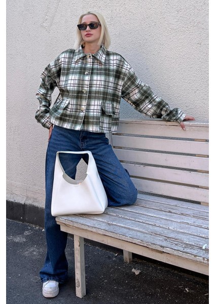 Haki Düğmeli Gömlek Yaka Oduncu Kısa Ceket MG2181 fiyatları