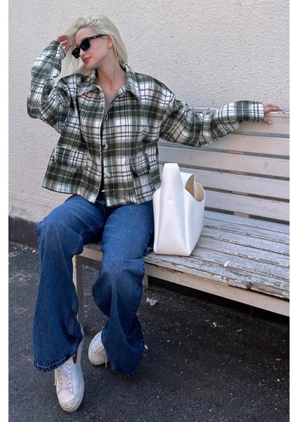 Haki Düğmeli Gömlek Yaka Oduncu Kısa Ceket MG2181 indirimleri