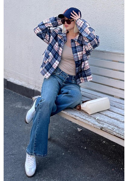 Lacivert Düğmeli Gömlek Yaka Oduncu Kısa Ceket MG2181 fiyatları