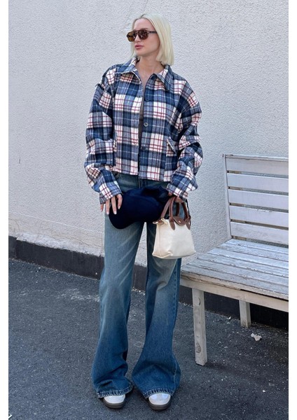 Lacivert Düğmeli Gömlek Yaka Oduncu Kısa Ceket MG2181 modelleri