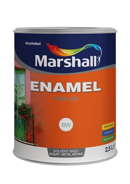 Enamel Parlak Sentetik Yağlı Solvent Bazlı Ahşap Metal Boyası