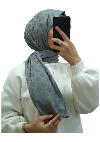 Jakarlı Dörtgen Taş Desenli Şal 1030
