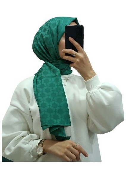 Jakarlı Dörtgen Taş Desenli Şal 1030