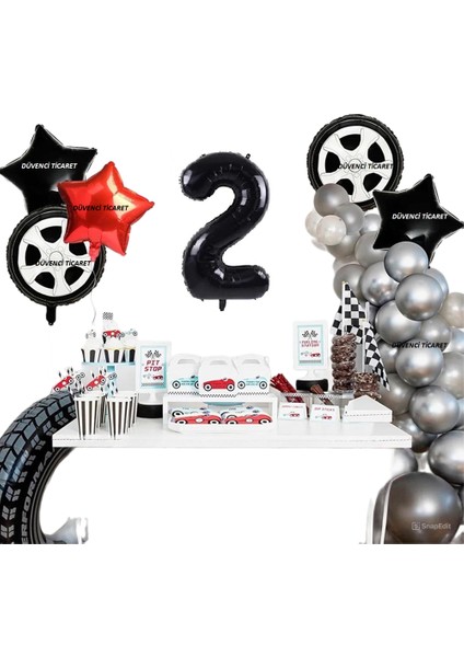 Yıldız Teker Folyolu Yaş Balon Konsept Doğum Günü Süsleri