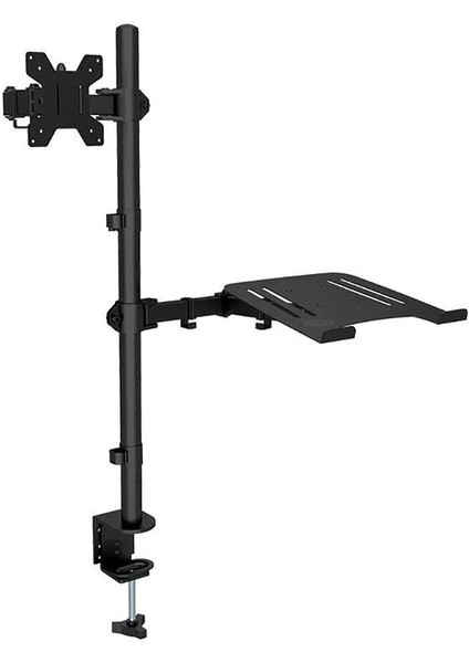 Ergonomik Çift Kol Monitör Laptop Tutucu 360° Dönen 10-32 Mönitör Tutucu 12-17 Laptop Standı