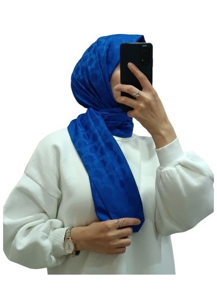 Jakarlı Dörtgen Taş Desenli Şal 1030