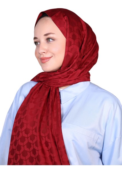 Jakarlı Dörtgen Taş Desenli Şal 1030
