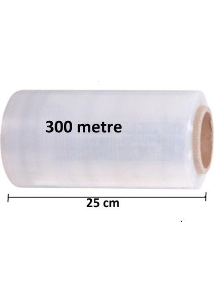 Palet Dilimli Streç 25 cm 17 Mic. 1000 gr 300 metre Şeffaf 4 adet