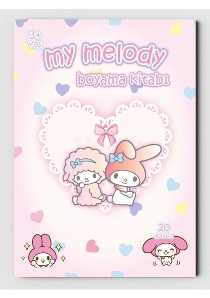 My Melody, Çocuklar Için Boyama Kitabı, (+20), (Tam Sayfa Resimli Boyama Kitabı) + Maske Hediyeli