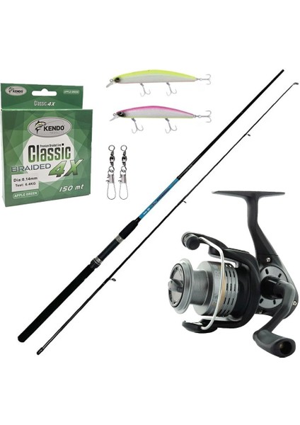 Hazır Spin Olta Seti Okuma G-Power Spin 9' 270CM 7-35 gr 2 Parça Spin Kamışı&okuma Revenger Rv-40 Fd Olta Makinesi
