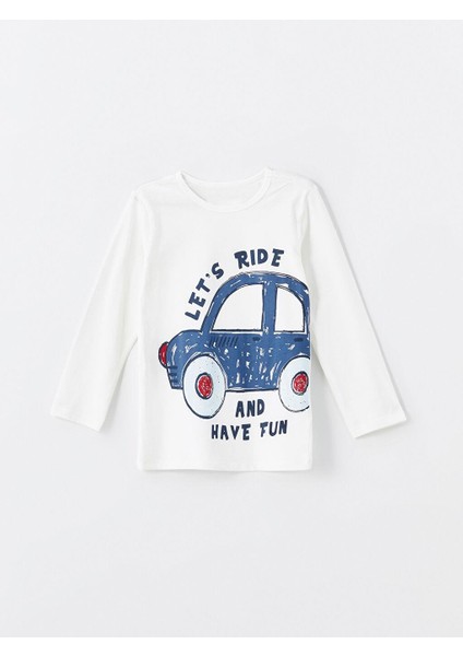 Bisiklet Yaka Baskılı Erkek Bebek Pijama Takımı 2'li