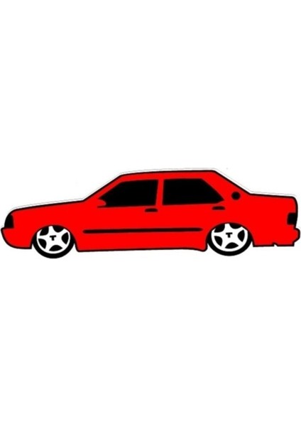 Basık Tofaş Şahin Sticker Kelebek Cam Oto Sticker Kırmızı