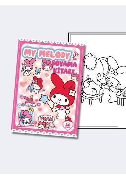 My Melody, Çocuklar Için Eğlenceli Boyama Kitabı, (+20), (Tam Sayfa Resimli Boyama Kitabı) modelleri