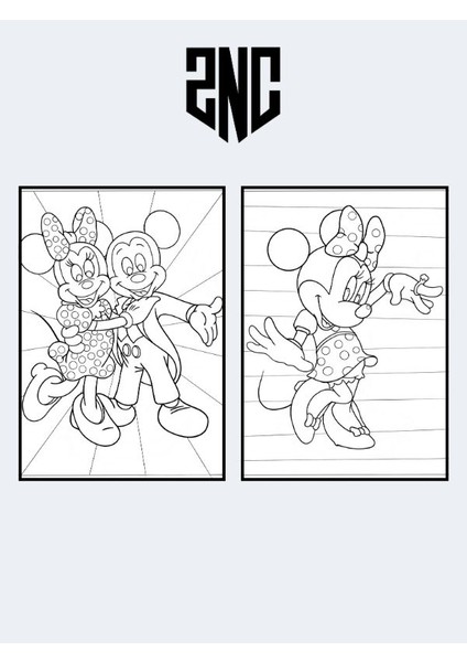 Minnie Mickey, Çocuklar Için Eğlenceli Boyama Kitabı, (+20), (Tam Sayfa Resimli Boyama Kitabı) fırsatları