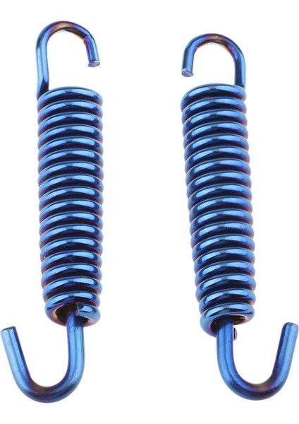 2 65MM Motosiklet Paslanmaz Çelik Egzoz Borusu Yaylı Mavi (Yurt Dışından)