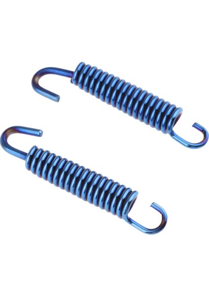 2 65MM Motosiklet Paslanmaz Çelik Egzoz Borusu Yaylı Mavi (Yurt Dışından)