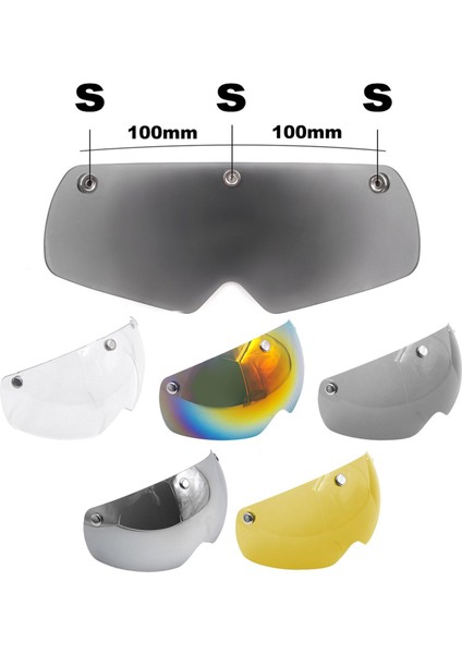 Manyetik Goggles Uv Koru Kalkanı Kask Bisiklet Binicilik Kask Len Gümüş (Yurt Dışından)