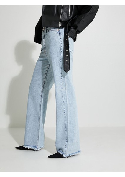 Ronada Wuwei Bel Püskül Detaylı Wide Leg Jean fiyatları