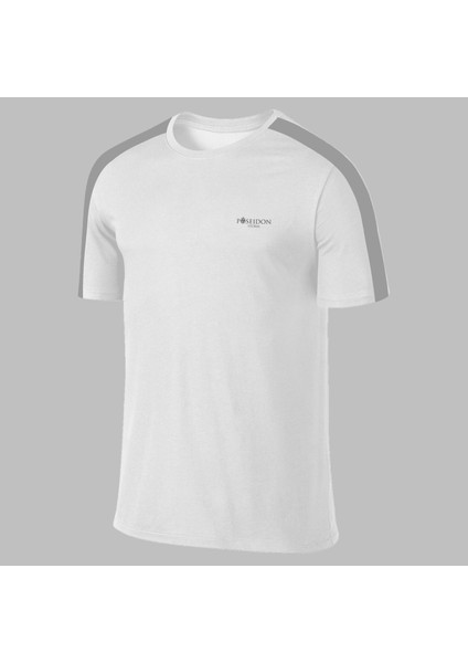 Yeni Seri Büyük Beden Erkek Beyaz Dri-Fit Kumaş Sıfır Yaka Kısa Kol Konforlu T-Shirt (4xl- 10XL)