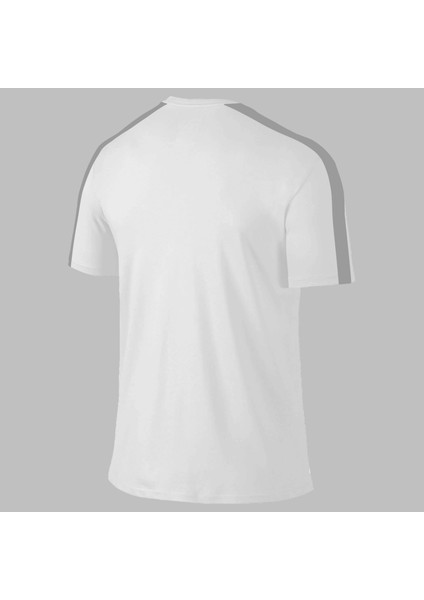Yeni Seri Büyük Beden Erkek Beyaz Dri-Fit Kumaş Sıfır Yaka Kısa Kol Konforlu T-Shirt (4xl- 10XL)