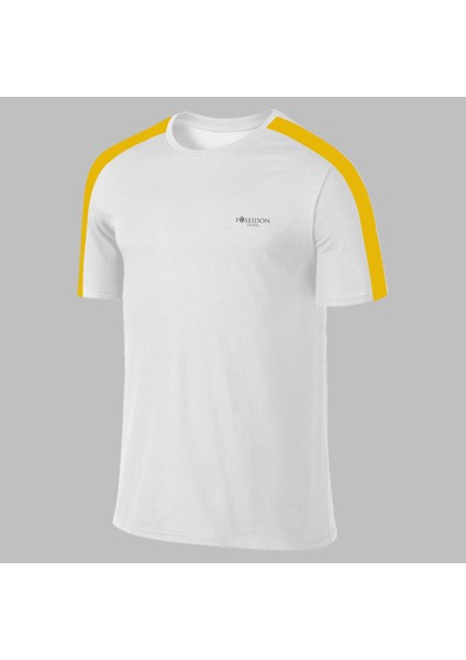 Yeni Seri Büyük Beden Erkek Beyaz Dri-Fit Kumaş Yürüyüş ve Koşu Için Rahat Kısa Kol T-Shirt (4xl- 10XL)