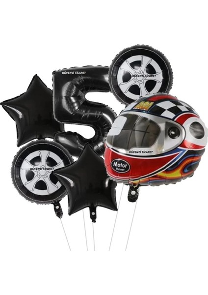 Kask Folyolu Yaş Rakam Balon Set