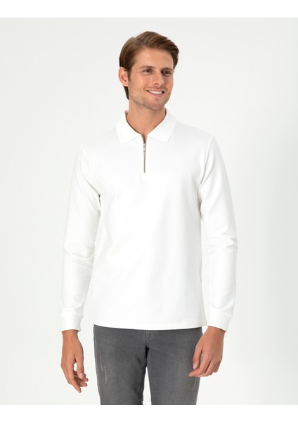 Erkek Ekru Regular Fit Sweatshirt 50296504-Vr019