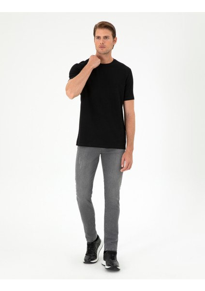 Erkek Siyah Regular Fit Tişört 50292343-Vr046
