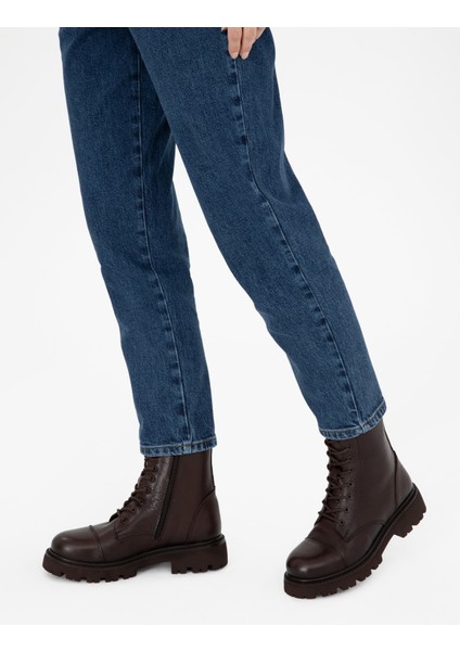 Kadın Kahverengi Bağcıklı Deri Bot 50300069-VR029 fiyatları