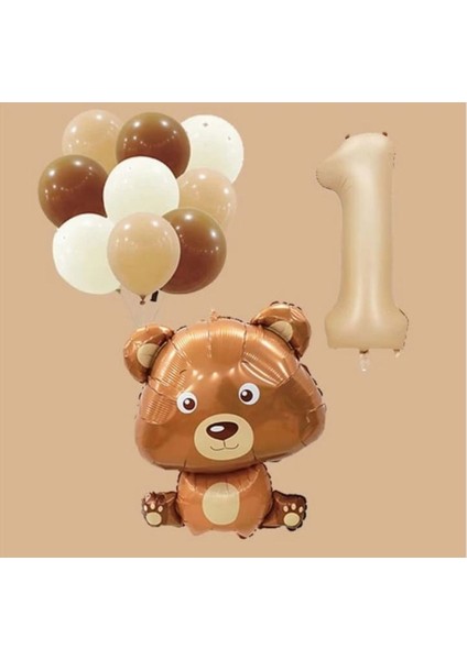 Sevimli Ayı Folyolu Yaş Balon Konsepti