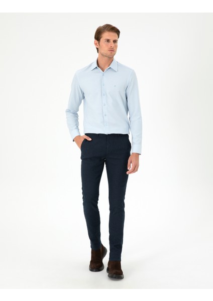 Erkek Açık Mavi Slim Fit Uzun Kollu Gömlek 50294732-VR003 fırsatları