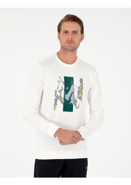 Pierre Cardin Erkek Ekru Regular Fit Sweatshirt 50290612-Vr019