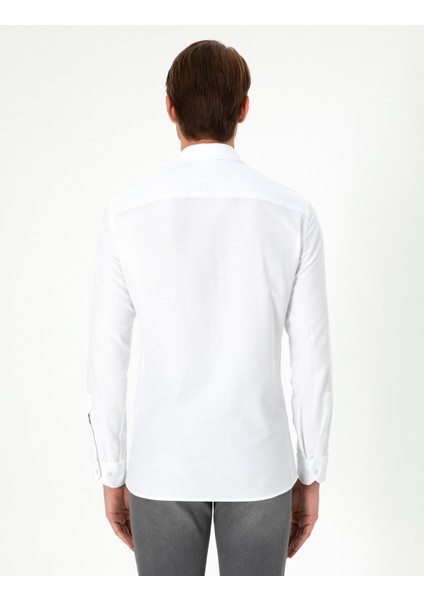 Erkek Beyaz Slim Fit Uzun Kollu Gömlek 50294732-VR013 indirimleri