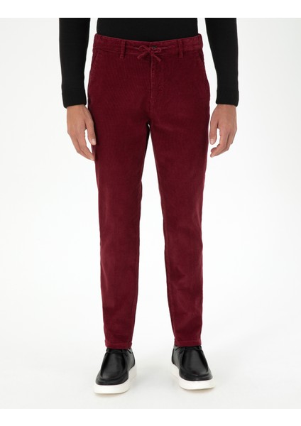 Erkek Bordo Carrot Fit Kanvas Pantolon 50295927-VR014