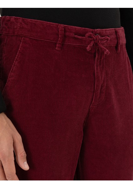 Erkek Bordo Carrot Fit Kanvas Pantolon 50295927-VR014