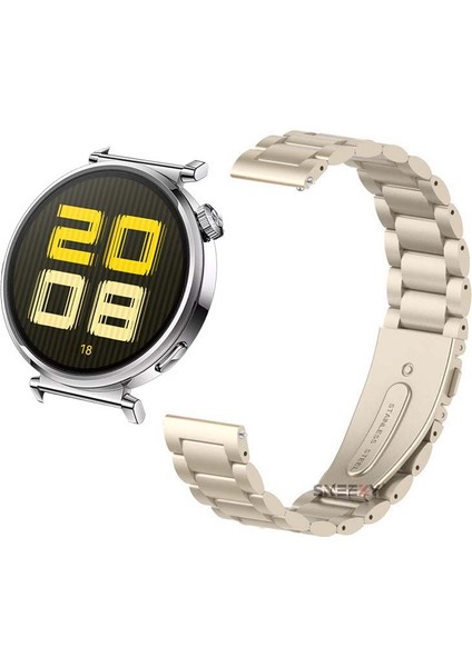 Huawei Watch Gt5 41MM Ile Uyumlu Ironweft Paslanmaz Döküm Çelik Metal Kordon