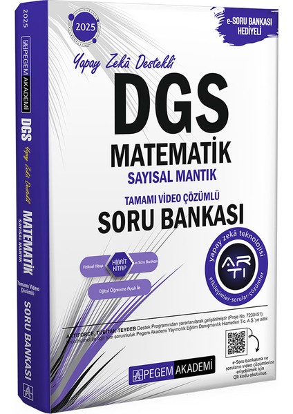 Pegem Akademi 2025 DGS Matematik Sayısal Mantık Tamamı Video Çözümlü Soru Bankası