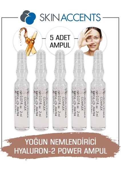 Yoğun Nemlendirici Yumuşatıcı Ampul 5 Adet Hyaluron Power Complex Cilt Serumu Dermaroller Dermapen Serum