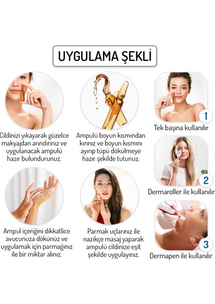 Yoğun Nemlendirici Yumuşatıcı Ampul 5 Adet Hyaluron Power Complex Cilt Serumu Dermaroller Dermapen Serum