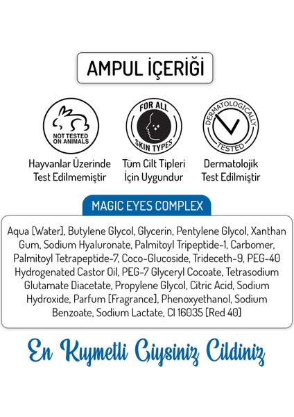 Skin Accents Göz Çevresi Bakım Ampul 1 Adet Magic Eyes Complex Cilt Serumu Dermaroller Dermapen Serum