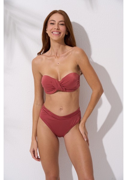 1275 Kadın Straplez Kaplı Bikini Takımı