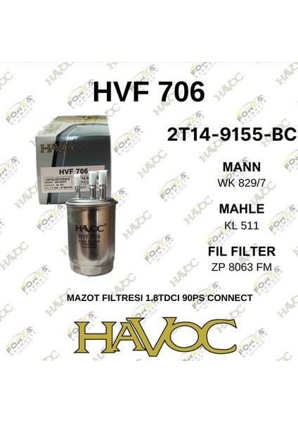 Ford Connect 90PS 110PS Mazot Filtresi
